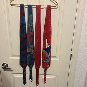 Multiples Men's Tie Collection - Red, Blue, and Tan